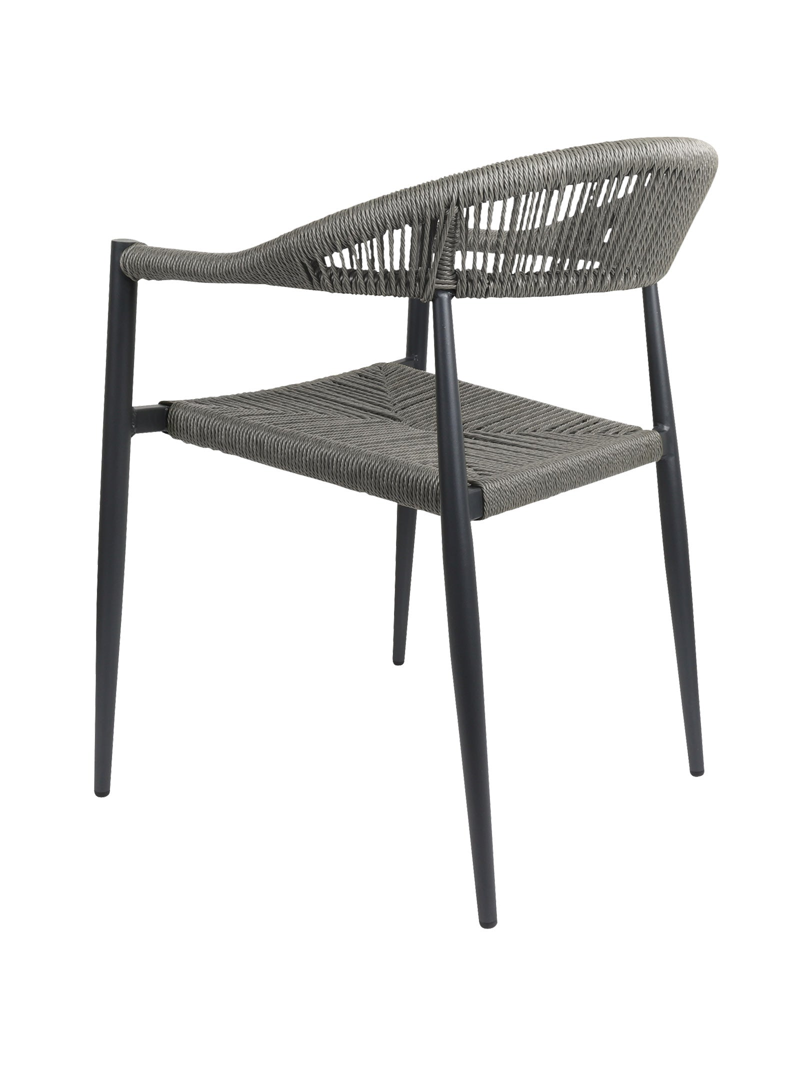 Chaise en aluminium à dossier incurvé pour terrasse