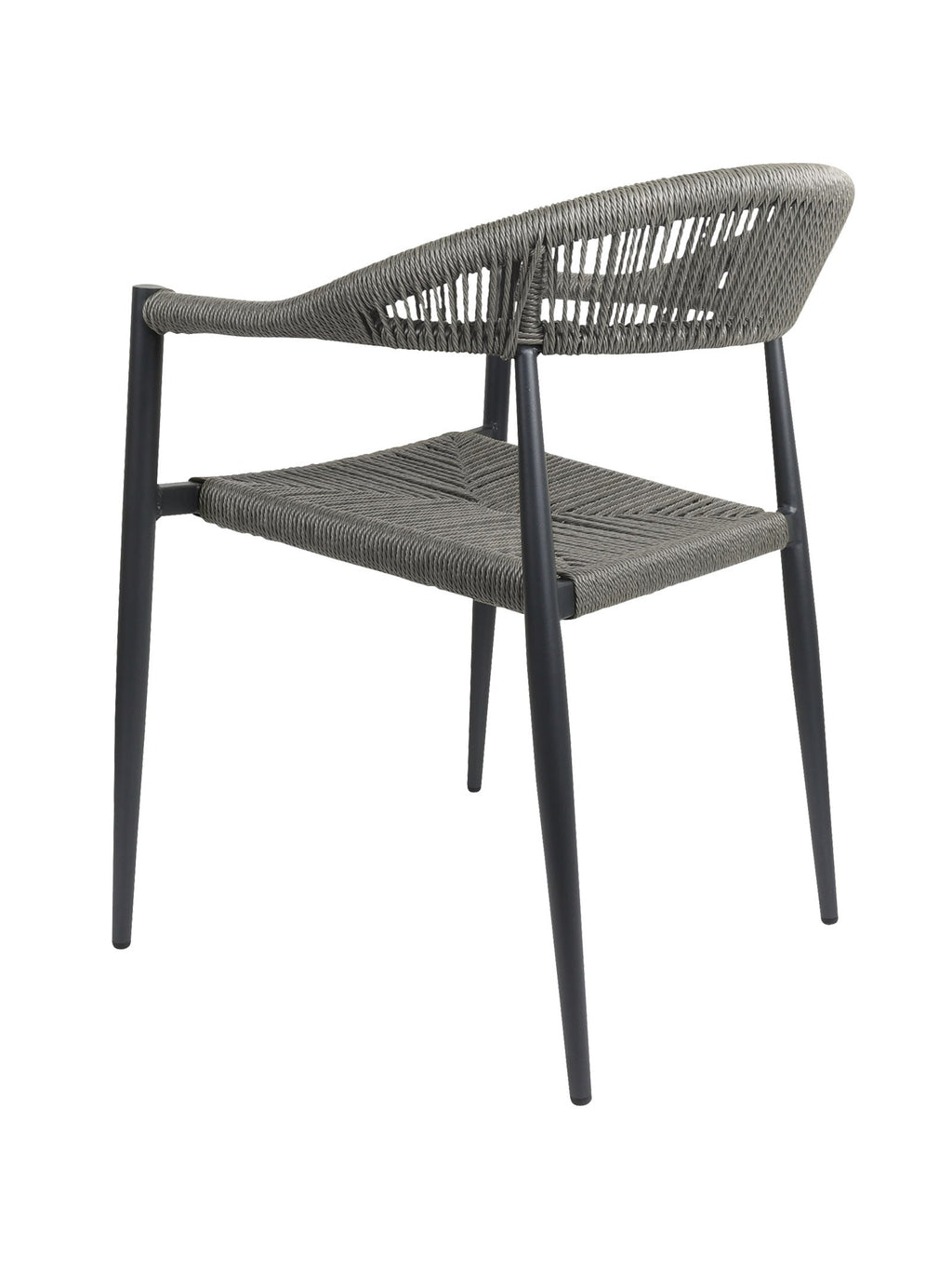 Chaise en aluminium avec dossier incurvé et empilable pour terrasse