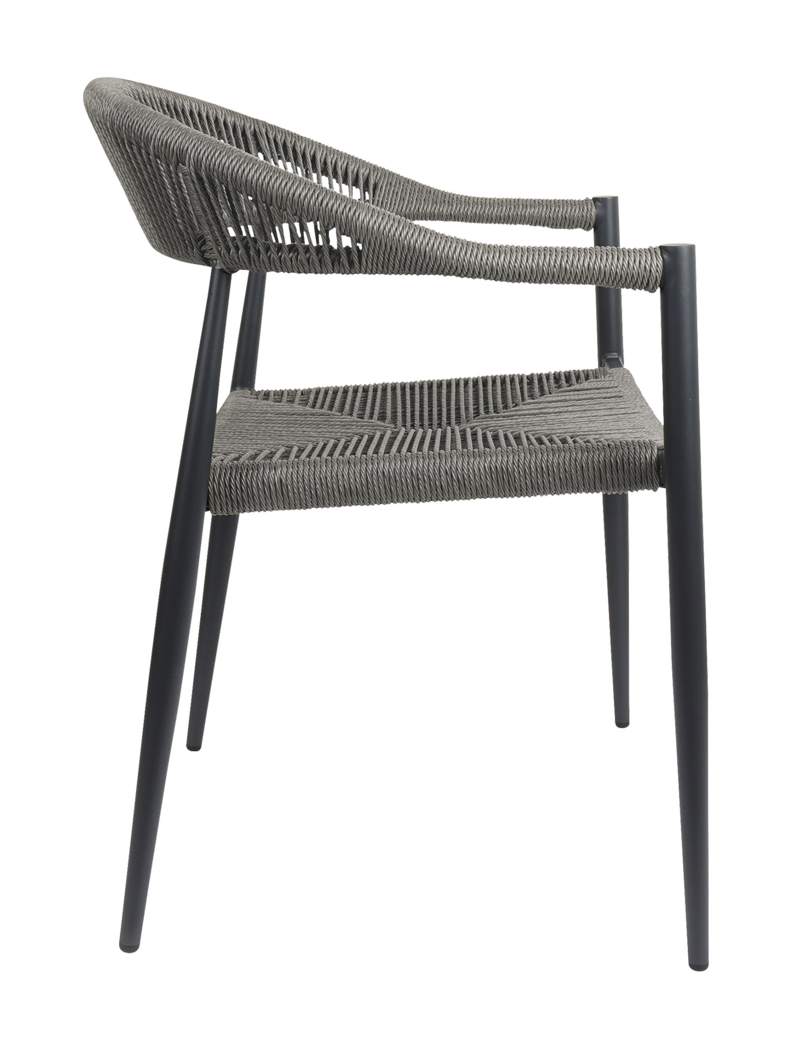 Chaise en aluminium avec dossier incurvé et empilable pour terrasse